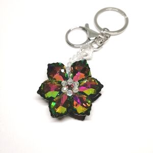 Multicolor Crystal Flower Keychain